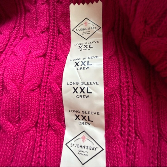 NWT St John’s Bay pink cable knit sweater Size XXL - Picture 10 of 12